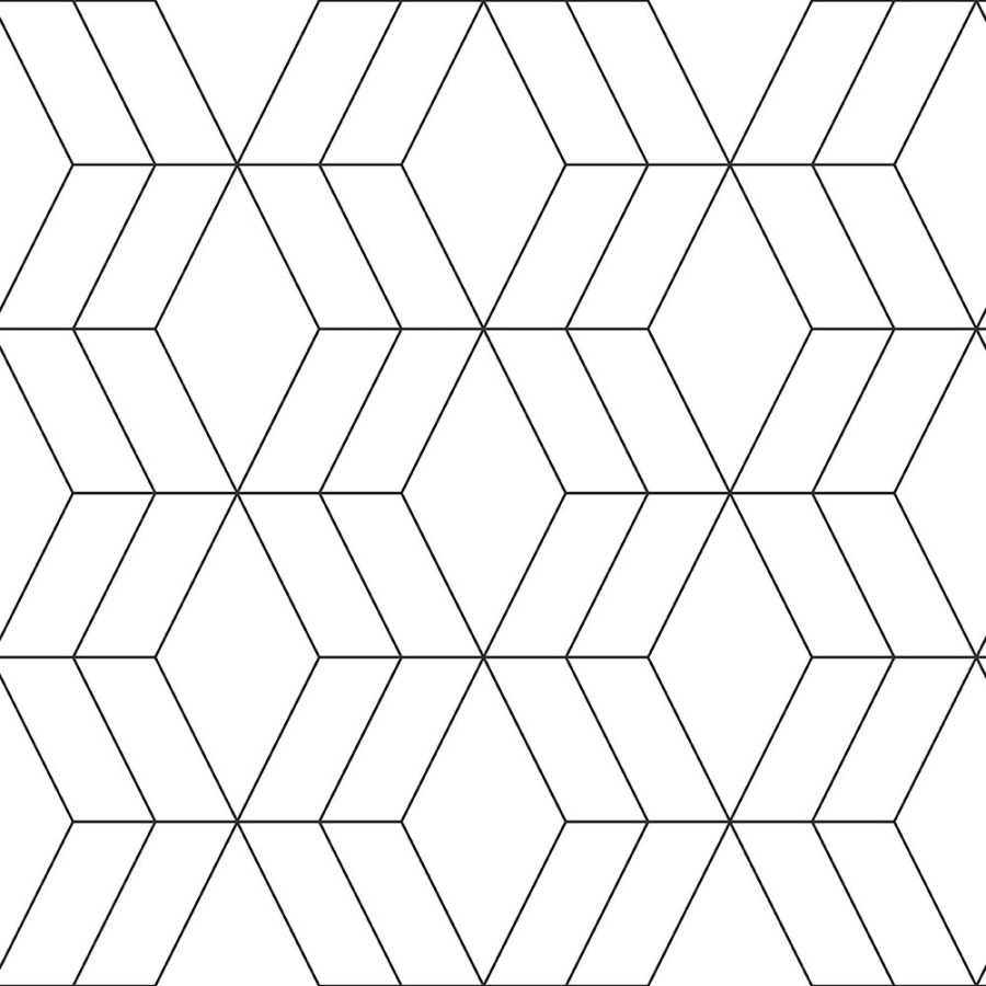 Černobílá geometrická vliesová tapeta 139149, Black & White, Esta - Tapety na zeď