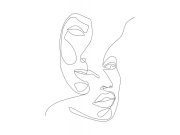 Vliesová obrazová tapeta, obrysy obličejů, tváří 158936, 200x300cm, Black & White, Esta