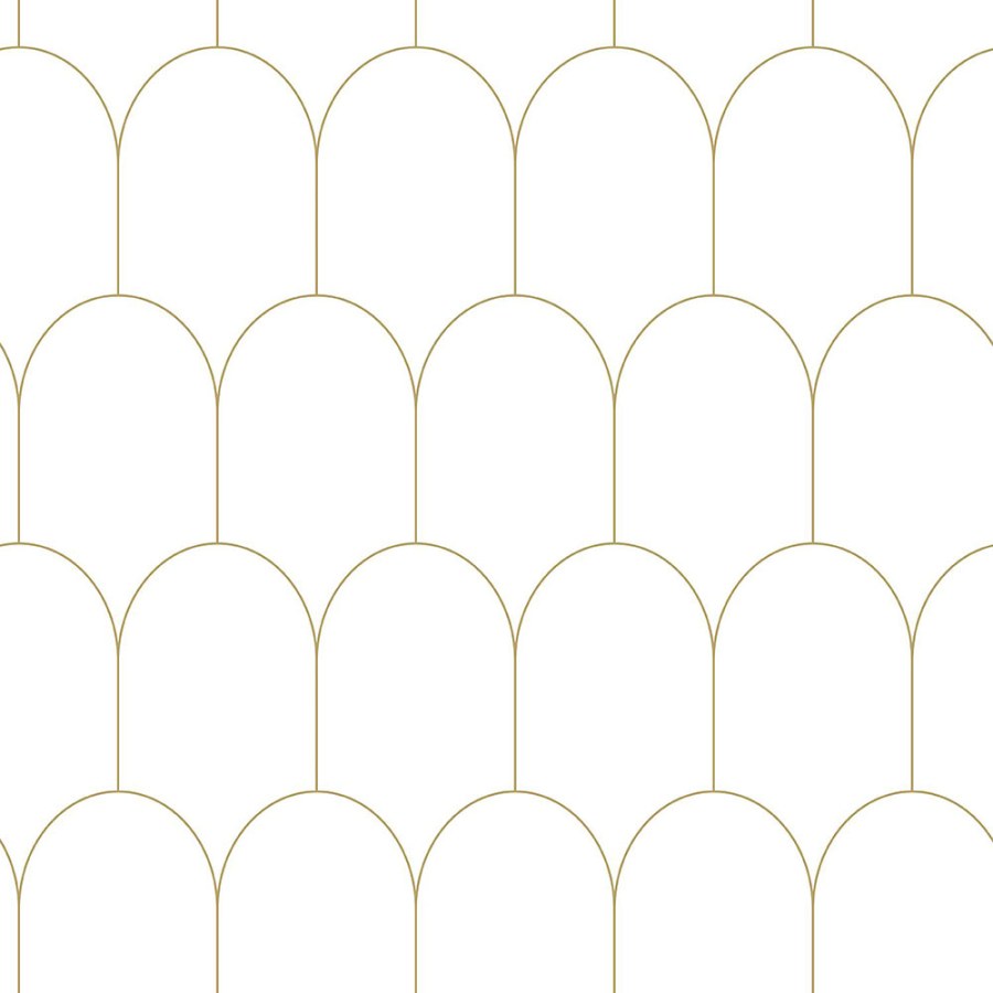 Bílá vliesová tapeta, geometrický obloukový vzor 139139, Art Deco, Esta - Vliesové tapety