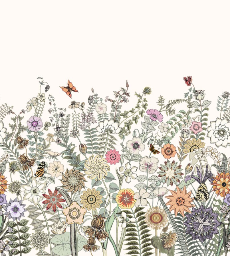 Květinová vliesová obrazová tapeta na zeď, 159107, Vintage Flowers, Esta Home - Vliesové tapety