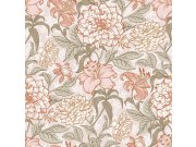 Béžová vliesová květinová tapeta na zeď, 139479, Vintage Flowers, Esta Home