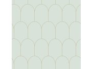 Mentolová vliesová tapeta, geometrický obloukový vzor 139202, Art Deco, Esta