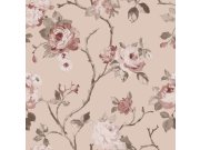 Růžová vliesová květinová tapeta na zeď, 139476, Vintage Flowers, Esta Home