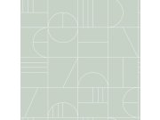 Zelená vliesová tapeta na zeď, geometrický vzor 139209, Art Deco, Est