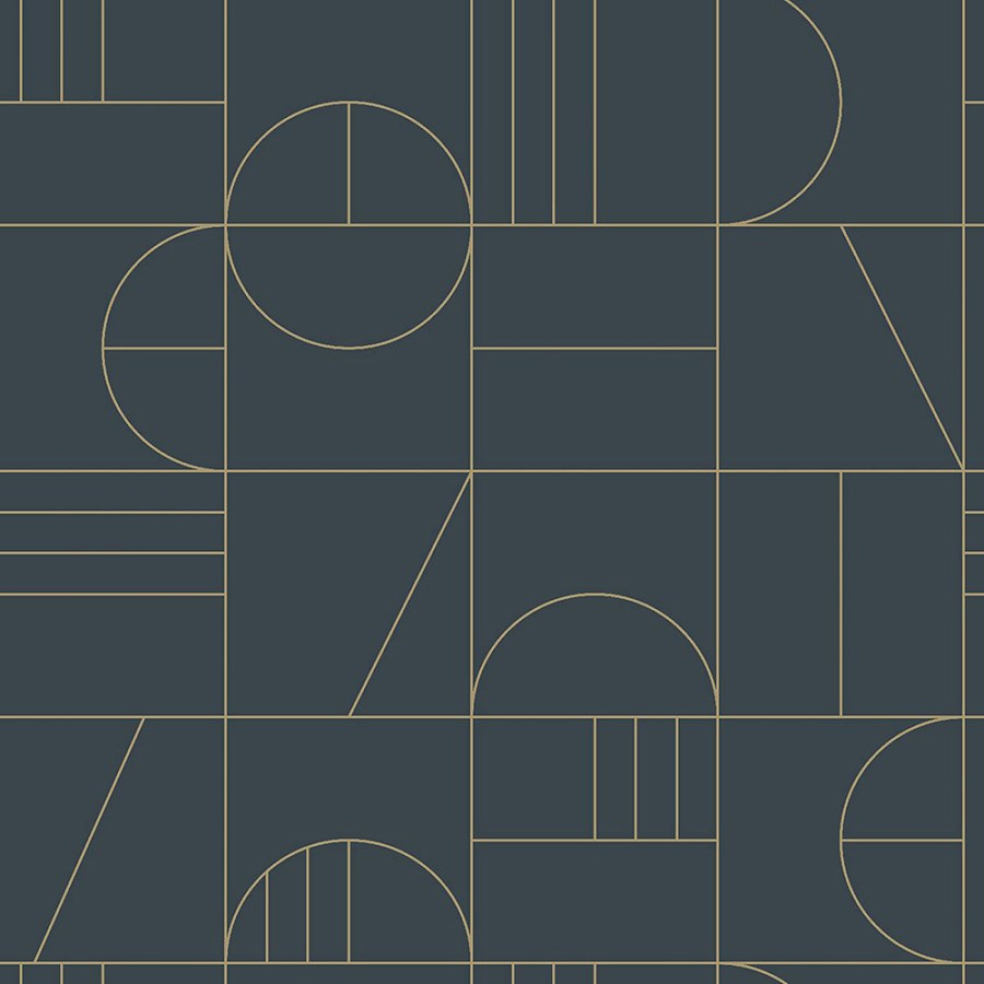 Modrá vliesová tapeta na zeď, geometrický vzor 139210, Art Deco, Est - Vliesové tapety