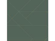 Zelená vliesová tapeta se zlatými liniemi 139212, Art Deco, Esta