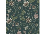 Zelená vliesová květinová tapeta na zeď, 139415, Vintage Flowers, Esta Home