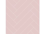 Růžová vliesová tapeta s parketovým vzorem 139220, Art Deco, Esta Tapety Yara - Esta Home