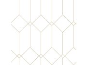 Bílá geometrická vliesová tapeta na zeď, zlaté linie 139223, Art Deco, Esta