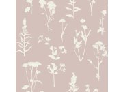 Růžová vliesová tapeta na zeď, květiny, listy, 139393, Vintage Flowers, Esta Home Tapety Yara - Esta Home