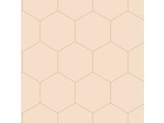 Béžová vliesová tapeta, geometrický vzor hexagony 139226, Art Deco, Esta