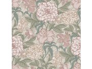 Šedá vliesová květinová tapeta na zeď, 139377, Vintage Flowers, Esta Home