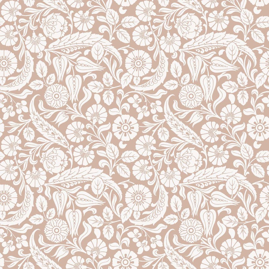 Béžová vliesová květinová tapeta na zeď, 139330, Vintage Flowers, Esta Home - Vliesové tapety