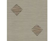 Hnědá vliesová tapeta látková textura, geometrický vzor 45211, Feeling, Emiliana