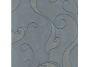 Šedomodrá vliesová tapeta s ornamentálním vzorem 45218, Feeling, Emiliana