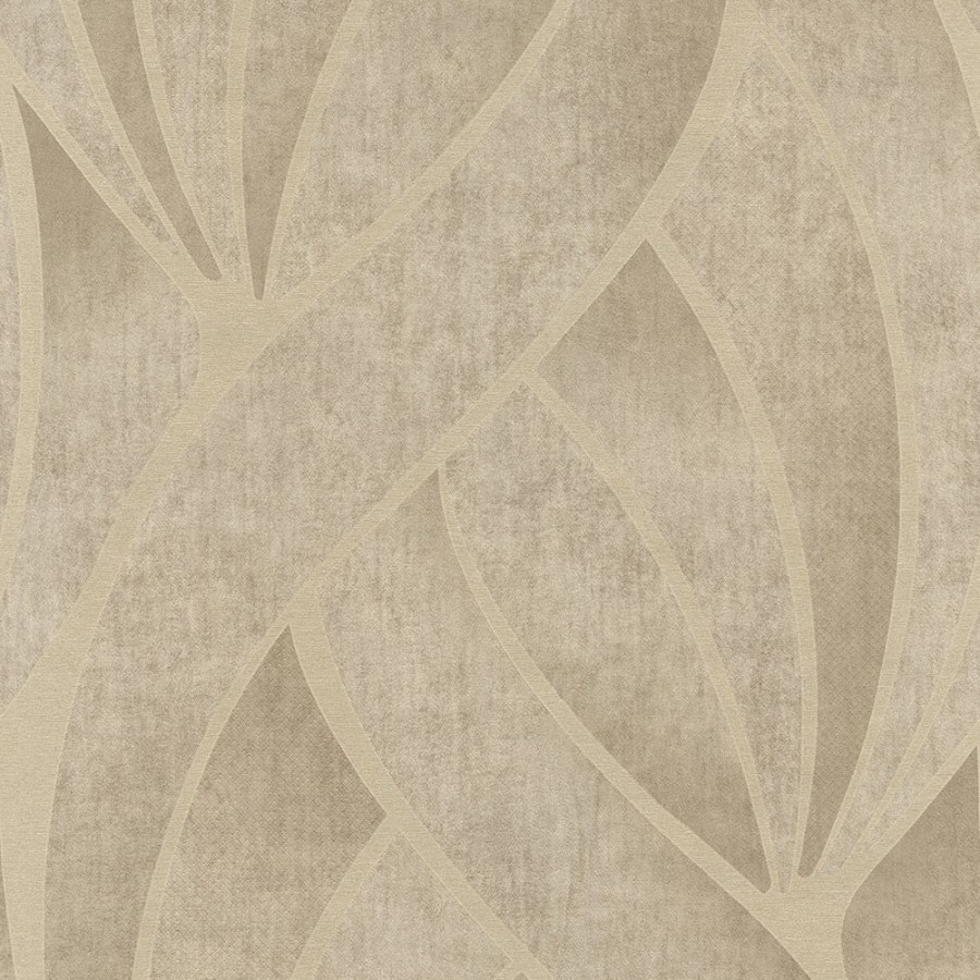 Hnědobéžová geometrická vliesová tapeta, látková textura 45245, Feeling, Emiliana - Vliesové tapety