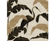 Luxusní vliesová fototapeta na zeď, hnědo-béžová, ibis, listy, Z30372, Casa 8, Trussardi 