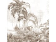 Luxusní vliesová fototapeta na zeď, hnědo-béžová, palmy, Z30361, Casa 8, Trussardi 