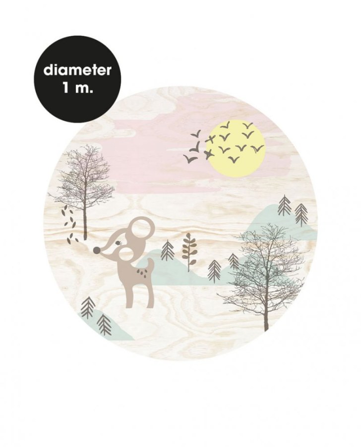 Dětská samolepící kruhová obrazová tapeta 309120, 100cm, Wallpower Favorites, Eijffinger - Tapety na zeď