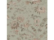 Zelená vliesová květinová tapeta na zeď, 139297, Vintage Flowers, Esta Home
