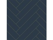 Geometrická vliesová tapeta na zeď, modro-zlatá, 139309, Bloom, Esta Home