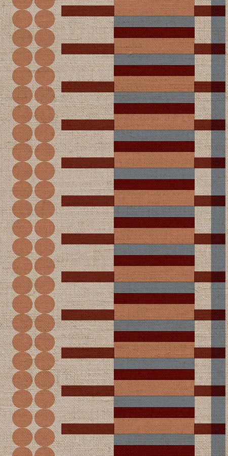 Geometrická vliesová tapetová bordura na zeď, vínová, B39088, Arché, Cristiana Masi by Parato - Vliesové tapety