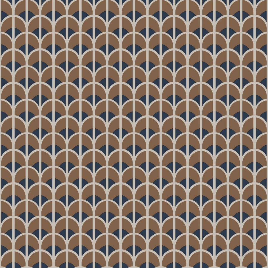 Hnědo-modrá geometrická vliesová tapeta na zeď, 28869, Thema, Cristiana Masi by Parato - Vliesové tapety