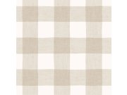 Béžovo-bílá vliesová tapeta na zeď, káro, 11026, Friends & Coffee, Cristiana Masi by Parato 