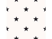 Bílo-černá vliesová tapeta s hvězdičkami, 16651, Friends & Coffee, Cristiana Masi by Parato 