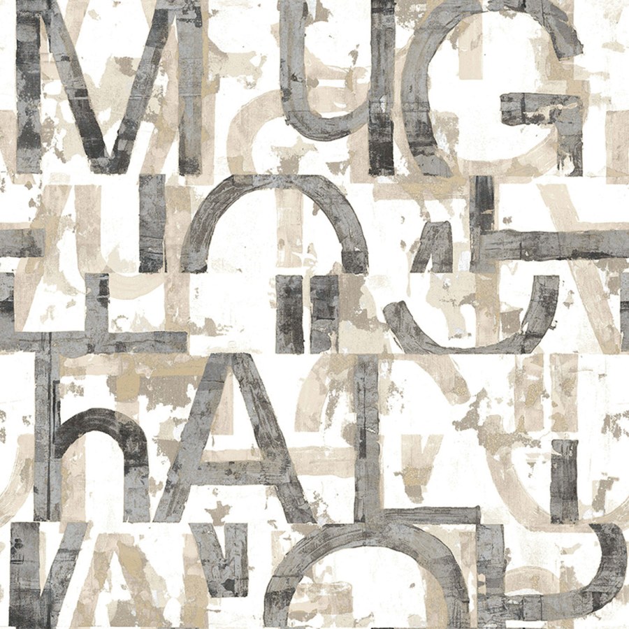 Krémová vliesová tapeta s písmeny, 16631, Friends & Coffee, Cristiana Masi by Parato - Vliesové tapety