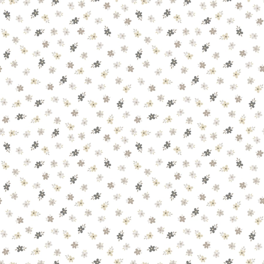 Šedo-béžová dětská květinová vliesová tapeta na zeď, 14842, Happy, Parato - Vliesové tapety