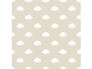 Dětská béžová vliesová tapeta s mráčky, 14832, Happy, Parato