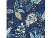 Modrá vliesová tapeta na zeď, rostliny, listy, 21129, Cvlto, Cristiana Masi by Parato