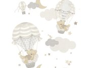 Dětská vliesová tapeta se zvířátky, mráčky, hvězdičkami a balony, 14817, Happy, Parato