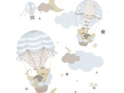 Dětská vliesová tapeta se zvířátky, mráčky, hvězdičkami a balony, 14816, Happy, Parato