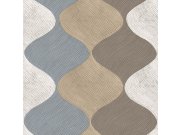 Modro-hnědo-béžová geometrická vliesová tapeta na zeď, 21113, Cvlto, Cristiana Masi by Parato