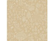 Okrová dětská vliesová tapeta se zvířátky a rostlinami, 14808, Happy, Parato Tapety Yara - Parato by Cristiana Masi