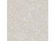 Šedá dětská vliesová tapeta na zeď, zvířátka, rostliny, 14807, Happy, Parato