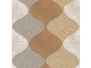 Šedo-hnědo-béžová geometrická vliesová tapeta na zeď, 21112, Cvlto, Cristiana Masi by Parato