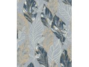 Šedo-modrá vliesová tapeta s listy, 21103, Cvlto, Cristiana Masi by Parato
