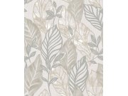 Šedo-béžová vliesová tapeta s listy, 21100, Cvlto, Cristiana Masi by Parato