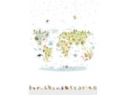 Dětská vliesová obrazová tapeta na zeď, mapa se zvířátky, 150-1, 200 x 275 cm, Sambori, ICH Wallcoverings