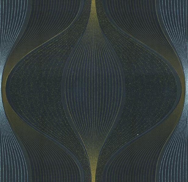 Luxusní geometrická vliesová tapeta na zeď, černo-zlatá, H66066, Geometry, Vavex - Vliesové tapety