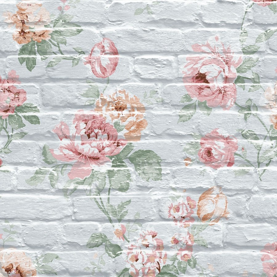 Vliesová tapeta Cihly, květiny, L78101, Escapade, Ugépa - Tapety na zeď
