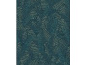 Modro-zlatá vliesová tapeta s listy, SPI101, Spirit of Nature, Khroma by Masureel