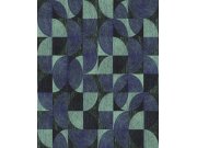 Tapety Yara Tapety dle materiálu Vliesové tapety - Modro-zelená geometrická vliesová tapeta na zeď, SPI005, Spirit of Nature, Khroma by Masureel Modro-zelená geometrická vliesová tapeta na zeď, SPI005, Spirit of Nature, Khroma by Masureel