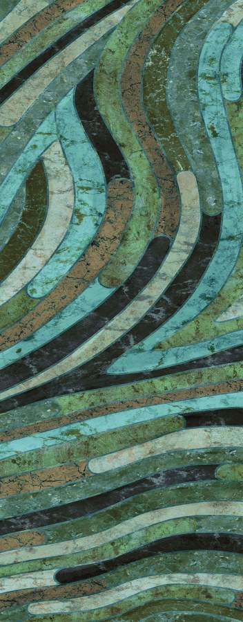 Geometrická vliesová obrazová tapeta na zeď, zelená, DGROC2022-260, Rock, Masureel - Vliesové tapety