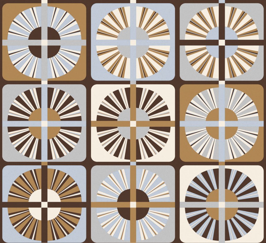 Vliesová tapeta na zeď, modro-hnědá, retro, ROC402, Rock, Masureel - Vliesové tapety