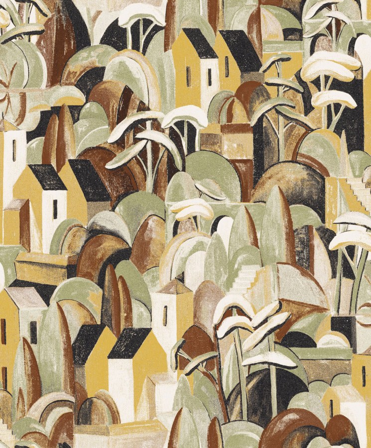 Vliesová tapeta na zeď, krajina s domečky, ILA003, Aquila, Khroma by Masureel - Vliesové tapety