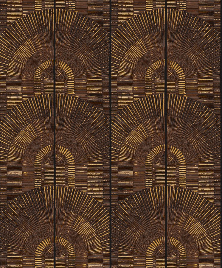 Luxusní hnědo-zlatá vliesová tapeta Art Deco, SPI801, Spirit of Nature, Khroma by Masureel - Vliesové tapety